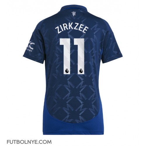 Camiseta Manchester United Joshua Zirkzee #11 Visitante Equipación para mujer 2024-25 manga corta